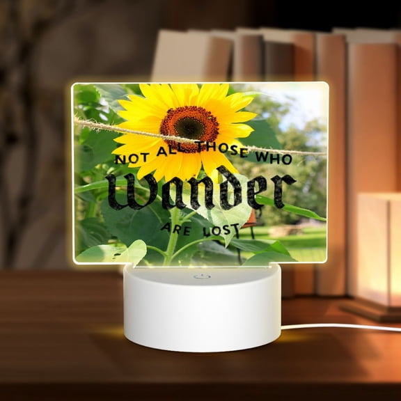 Kdxio Not All Who Wander Are Lost Rectangular Acrylic Night Light Acrylic Sleep Night Light Friend Gifts for Birthday Gifts for Women Teens Boys Girls