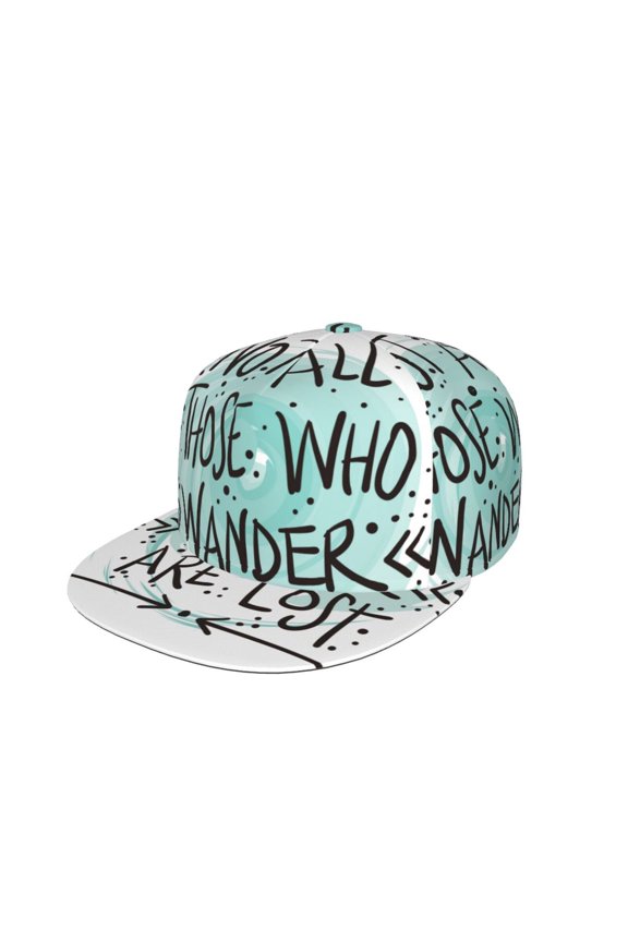 Not All Who Wander Are Lost1 Print Snapback Hat for Men Women,Adjustable Baseball Cap