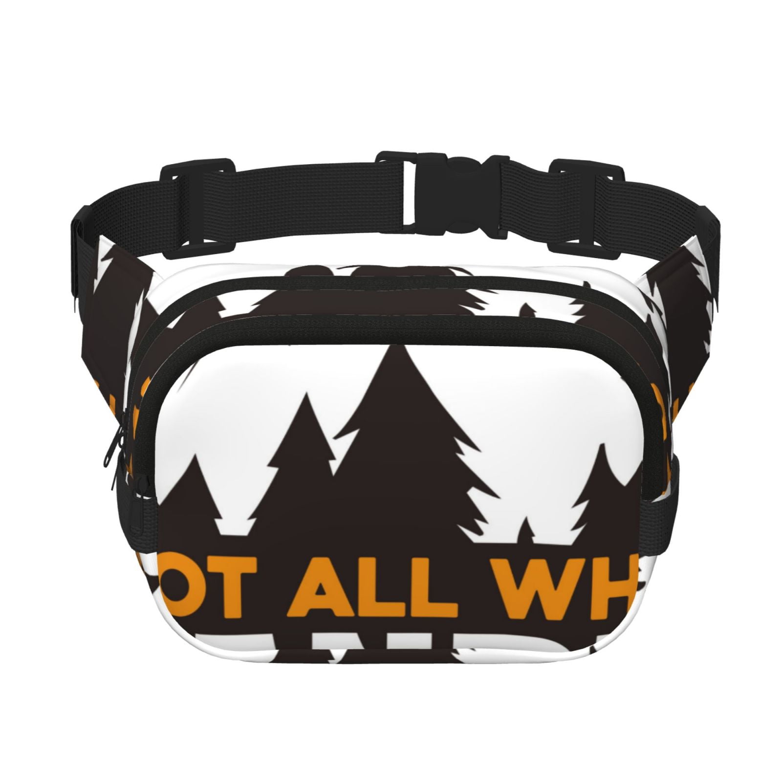 Kdxio Not All Who Wander Are Lost4 Crossbody Double Layer Waist Bag Belt Bag for Unisex Fanny Pack Fashion Waist Packs for Hiking Running Shopping Traveling