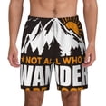 thumbnail image 1 of Kdxio Not All Who Wander Are Lost4 Print Men'S Swim Trunks With Compression Liner 7 Inch Inseam Quick Dry Swim Shorts, 1 of 7