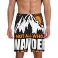 thumbnail image 1 of Kdxio Not All Who Wander Are Lost4 Print Mens Sleep Shorts Bottoms Soft Comfy Pajama Wear Pants with Drawstring Pockets, 1 of 7