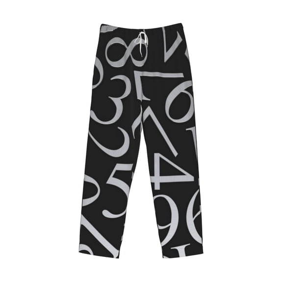Kdxio Numbers Print Men's Sleep Pajama Pant Lounge Pants with Pockets