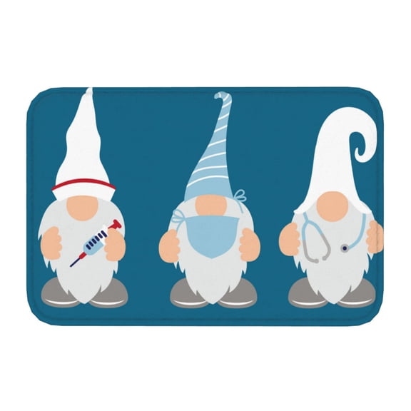 Kdxio Nurse Doctor Gnomes,16" x 24", Non-Slip Front Door Mats,Outdoor Welcome Mat Washable
