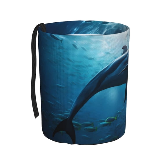 Kdxio Ocean Dolphin Fish School Car Trash Can Garbage Car Accessories Trash Can Car Waste Bin for for Driver and Passenger Any Vehicle