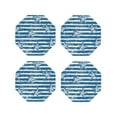thumbnail image 1 of Kdxio Ocean On Striped Funny Coasters,4 Pcs Leather Coasters,Housewarming Gifts,Protect Furniture From Water Marks Scratch And Damage, 1 of 1
