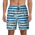 thumbnail image 1 of Kdxio Ocean On Striped Print Men'S Swim Trunks With Compression Liner 7 Inch Inseam Quick Dry Swim Shorts, 1 of 7