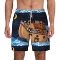 thumbnail image 1 of Kdxio Ocean Scene With Noah'S Ark Print Men'S Swim Trunks With Compression Liner 7 Inch Inseam Quick Dry Swim Shorts, 1 of 7