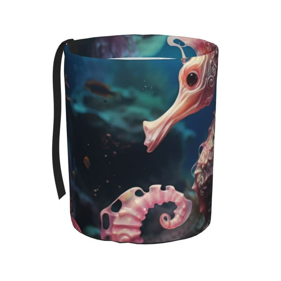 Kdxio Ocean Seahorse Car Trash Can Garbage Car Accessories Trash Can Car Waste Bin for for Driver and Passenger Any Vehicle