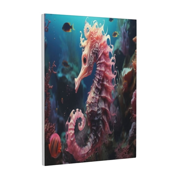 Kdxio Ocean Seahorse Pattern Canvas Wall Art 12x16 Inches - Waterproof HD Print Solid Wood Frame for Living Room & Bathroom,Vertical