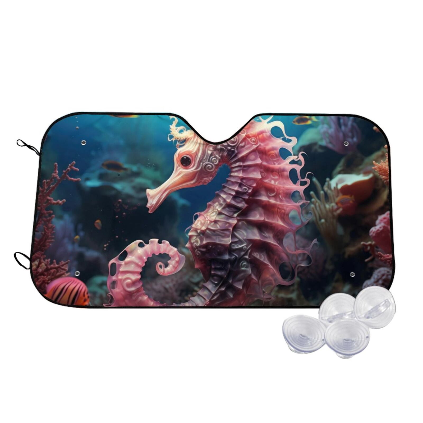 Mermaid Print Pattern Car Sun Shade