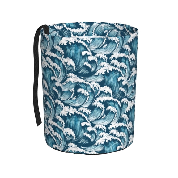 Kdxio Ocean Waves Car Trash Can Garbage Car Accessories Trash Can Car Waste Bin for for Driver and Passenger Any Vehicle