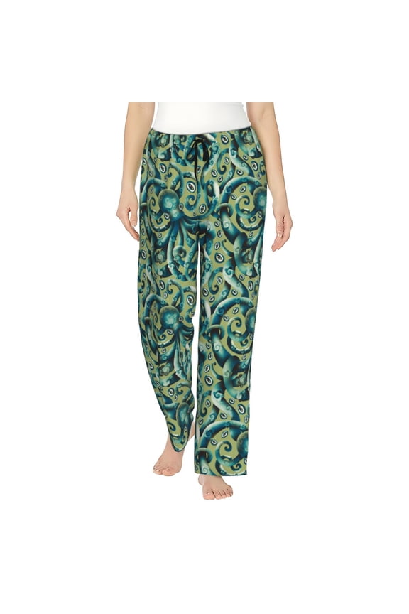 Octopus Women Pajama Pants Drawstring Pajama Pants Wide Leg Casual Lounge Pants Sleepwear -Medium