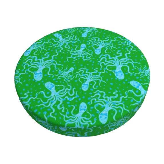 Kdxio Octopus1 Print Stool Covers Round,Stretch Round Bar Stool Covers Washable Bar Stool Cushion Slipcover for 12-15 Inch Chair