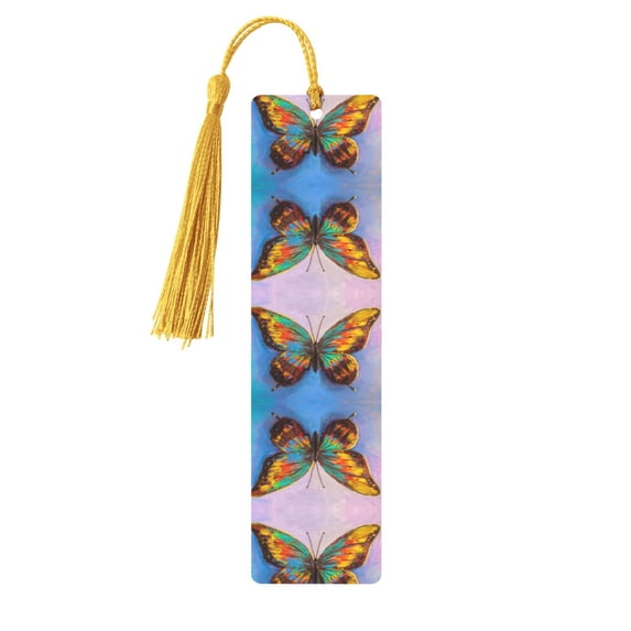 Kdxio Oil Painting Beautiful Butterfly Print Metal Tassel Bookmarks,Perfect Gift for Art Lovers and Bookworms Metal Bookmarks for Women