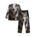 thumbnail image 1 of Kdxio Oil Painting Tribal Wolf Men’s Pajama Set Pajamas For Men 2 Piece PJ Set with Men Pajama Pants and Long Sleeve T-Shirt Lounge Set-X-Large, 1 of 7