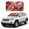 thumbnail image 1 of Kdxio Oil Paintings of Elephants Print Windshield Sun Shade, Foldable Sun Blocker for Car,Truck,SUV Automotive Interior Sun Protection,Reflective Shade for Front Windshield(Small), 1 of 7
