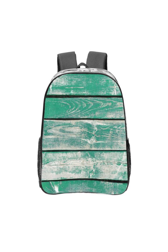Old Green Wooden Clear Backpack, Transparent Bookbag for School for Women Men, Capacity Clear Bag for College, Travel