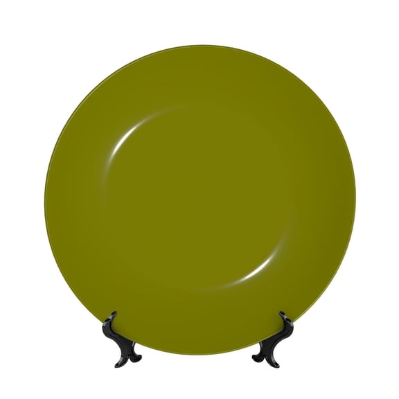 Kdxio Olive Bone China Decorative Plate Ceramic Decorative Plate for Home Office Wall Stand Decorative Plates for Home Bedroom-7in