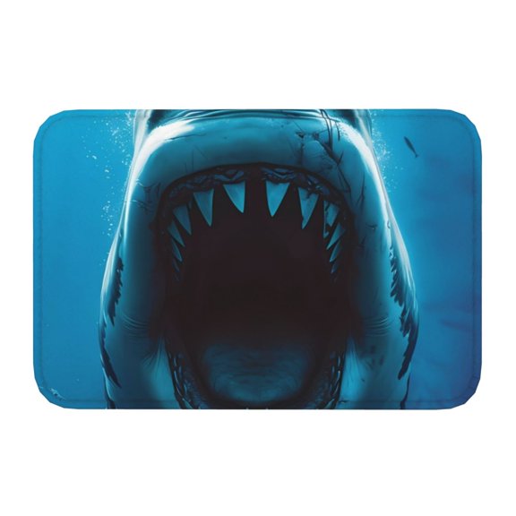 Kdxio Open-Mouthed Shark,16" x 24", Non-Slip Front Door Mats,Outdoor Welcome Mat Washable