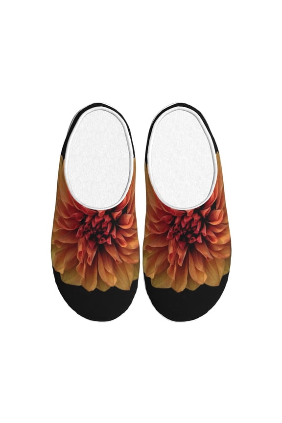 Orange Dalia Women's Men's Slippers Plush Slip-On House Slipper for Winter Indoor Soft Cushion Non-slip Fluffy Slides Slippers-8