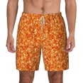 thumbnail image 1 of Kdxio Orange Glitter Print Men'S Swim Trunks With Compression Liner 7 Inch Inseam Quick Dry Swim Shorts, 1 of 7