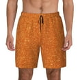thumbnail image 1 of Kdxio Orange Glitter Print Men'S Swim Trunks With Compression Liner 7 Inch Inseam Quick Dry Swim Shorts, 1 of 7