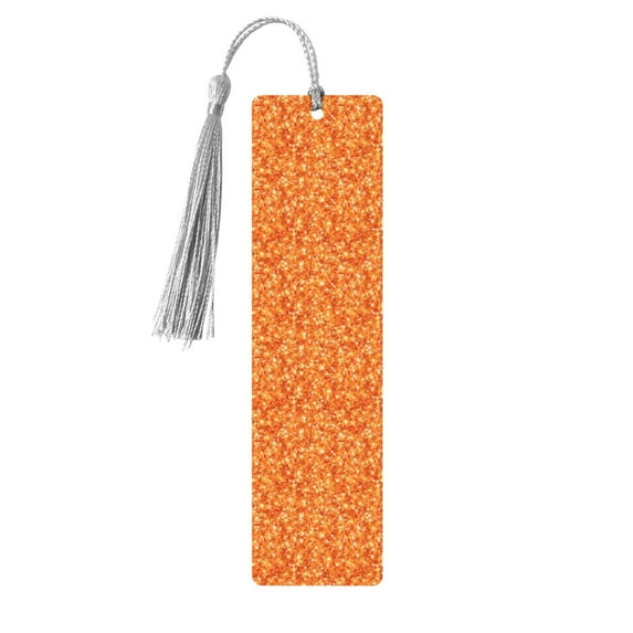 Kdxio Orange Glitter Print Metal Tassel Bookmarks,Perfect Gift for Art Lovers and Bookworms Metal Bookmarks for Women