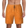 thumbnail image 1 of Kdxio Orange Glitter2 Print Men'S Swim Trunks With Compression Liner 7 Inch Inseam Quick Dry Swim Shorts, 1 of 7