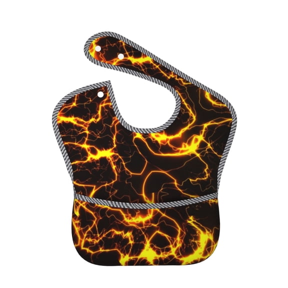 Kdxio Orange Lightning Bibs For Babies, Baby Bibs for Eating, Toddler Bibs, Waterproof Bibs, Feeding Bibs, for Toddlers, Boys, Girls