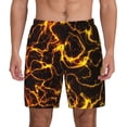 thumbnail image 1 of Kdxio Orange Lightning Print Men's Swim Trunks with Compression Liner 7 Inch Inseam Quick Dry Swim Shorts, 1 of 5