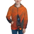 thumbnail image 1 of Kdxio Orange Net Fishing Boat Pattern Kids Boys Girls Zip Up Hoodie 3D Printed Hooded Sweatshirt Hoody Coat with Pocket 7-12 Y-Medium, 1 of 6