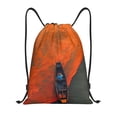 thumbnail image 1 of Kdxio Orange Net Fishing Boat Print Drawstring Backpack Bag,Waterproof Draw String Back Sack, Gym Drawstring Bags Swim Bag For Unisex, 1 of 5
