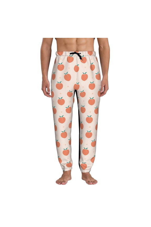 Orange Peach Pattern Joggers,Sweatpants for Men with Pockets-Large