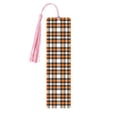 thumbnail image 1 of Kdxio Orange Plaid Print Metal Tassel Bookmarks,Perfect Gift for Art Lovers and Bookworms Metal Bookmarks for Women, 1 of 8