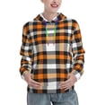 thumbnail image 1 of Kdxio Orange Plaid Print Womens Oversized Hoodies Sweatshirts Hooded Pullover Tops Sweaters Casual-Small, 1 of 7