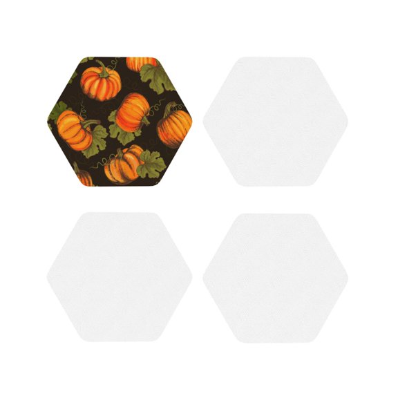 Kdxio Orange Pumpkin Autumn Maple Falling Leaves Funny Coasters,4 Pcs Leather Coasters,Housewarming Gifts,Protect Furniture From Water Marks Scratch And Damage