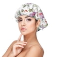 thumbnail image 1 of Kdxio Orchids Flowers Pattern Satin Bonnet Silk Bonnet Hair Bonnet for Sleeping Hair Bonnets for Women Curly Natural Hair, 1 of 6