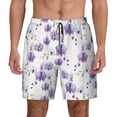 thumbnail image 1 of Kdxio Orchids Flowers Print Men's Swim Trunks with Compression Liner 7 Inch Inseam Quick Dry Swim Shorts, 1 of 7