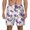 thumbnail image 1 of Kdxio Orchids Flowers Print Men's Swim Trunks with Compression Liner 7 Inch Inseam Quick Dry Swim Shorts, 1 of 7