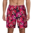 thumbnail image 1 of Kdxio Orchids Flowers Print Men's Swim Trunks with Compression Liner 7 Inch Inseam Quick Dry Swim Shorts, 1 of 7