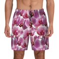thumbnail image 1 of Kdxio Orchids Flowers Print Men's Swim Trunks with Compression Liner 7 Inch Inseam Quick Dry Swim Shorts, 1 of 7
