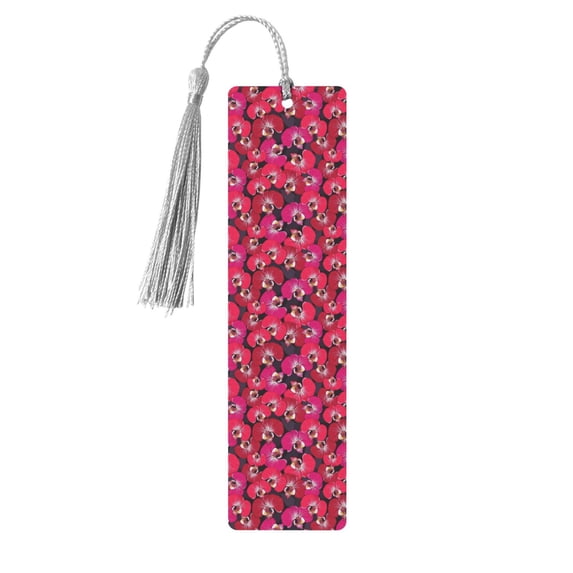 Kdxio Orchids Flowers Print Metal Tassel Bookmarks,Perfect Gift for Art Lovers and Bookworms Metal Bookmarks for Women