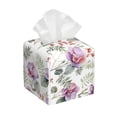 thumbnail image 1 of Kdxio Orchids Flowers Print Tissue Box Cover,Square Decorative PU Leather Facial Paper Case Organizer Holder Dispenser for Bathroom,Night Stands,Desk,Car 5.2''X5.2''X5.2'', 1 of 8