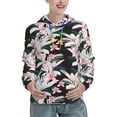 thumbnail image 1 of Kdxio Orchids Flowers Print Womens Oversized Hoodies Sweatshirts Hooded Pullover Tops Sweaters Casual-Small, 1 of 7