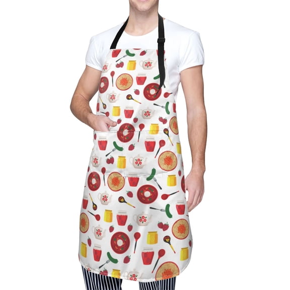 Kdxio Oriental Cuisine Apron with Pockets Adjustable Kitchen Aprons for Men Women Waterproof Aprons for Cooking,Drawing,Crafting, Baking Household Cleaning
