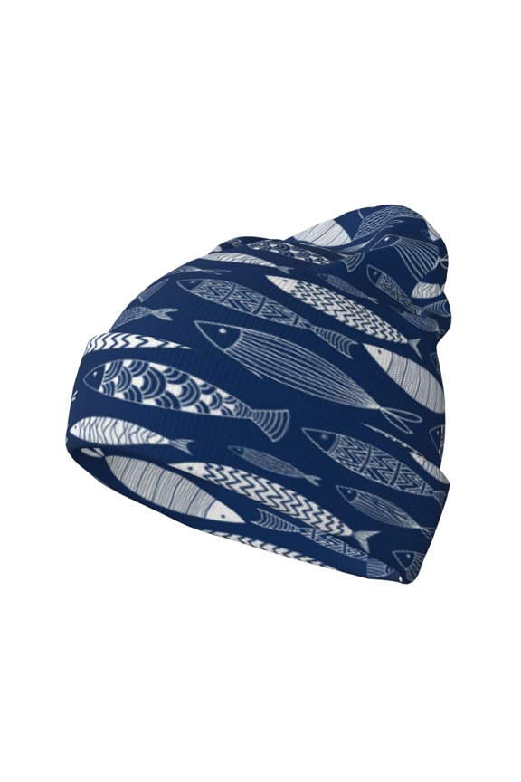 Ornamental Fish Winter Beanie for Men Women Beanie Knit Hat Cuffed Cap Beanie Knit Chunky Snow Cap
