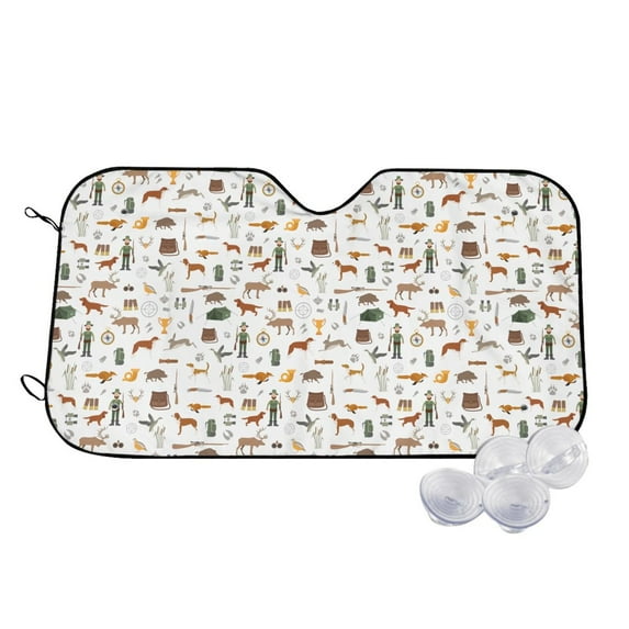 Kdxio Outdoor Living Print Windshield Sun Shade,UV Rays and Sun Heat Protection,Sunshade for Car Windshield,Car Shade Front Windshield - Medium