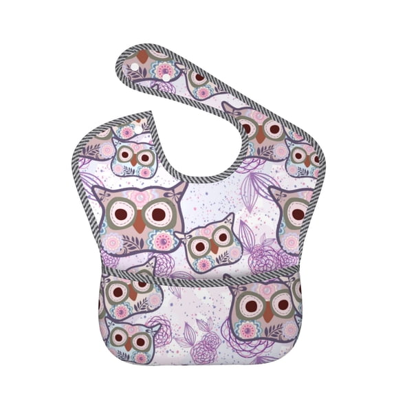 Kdxio Owl And Floral Bibs For Babies, Baby Bibs for Eating, Toddler Bibs, Waterproof Bibs, Feeding Bibs, for Toddlers, Boys, Girls