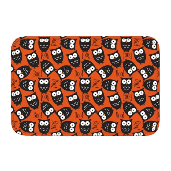 Kdxio Owls And Boo,16" x 24", Non-Slip Front Door Mats,Outdoor Welcome Mat Washable