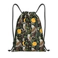 thumbnail image 1 of Kdxio Owls And Plants Print Drawstring Backpack Bag,Waterproof Draw String Back Sack, Gym Drawstring Bags Swim Bag For Unisex, 1 of 5